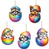 YULONGWU 5 Pezzi Gatto Cane Ornamenti Pasqualis, Decorazioni Pasquali da Appendere, Gatto Cane Decorazioni per Dasqua, Addobbi Pasquali da Appendere, Gattos Canes Decorazione Pasquale per Casa, Esterno, Regali