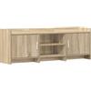 PUGYNBK Mobile TV 130 x 33 x 47 cm, rovere Sonoma | Legno di ingegneria, maniglie in metallo, ampi ripiani, facile da pulire, per salotto