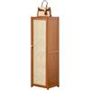 MumaHome Scarpiera in Bambù con Anta, Salvaspazio Verticale a 7 Livelli | Scarpiera Stretta con Sportello in Stile Rattan| Antipolvere per Ingresso e Corridoio| 28×32×100 cm