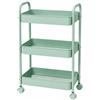 cecaro group Carrello Portaoggetti 3 Ripiani in Metallo 45x30x78 cm con Ruote 360°- verde Salvia