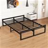 VECOCHO Cadre de Lit - Letto 160 x 200 cm, con rete a doghe, 160 x 200 cm, in metallo con supporto a doghe in acciaio, letto in metallo, 160 x 200 - 48 cm, altezza letto per ragazzi con spazio di