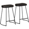 TEKGHUT Sgabello da bar, 2 pezzi, nero, 45 x 40 x 62 cm, in legno massello | Stabile gambe in metallo, comodo poggiapiedi, per bar, ristorante, balcone, portata fino a 110 kg