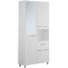 Vente-unique - Colonna per bagno con specchio su piede 180 cm Bianco - MINELA