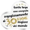 NAÏZAYA TARGA A CUORE IN ACRILICO COMPLEANNO UOMO