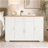 GOKHOMX Cassettiera Camera da Letto 30cm Sottile, Comò Bianco in Legno, Mobile da Soggiorno con Ripiani Regolabili, Mobile Ingresso Senza Piedini o Con, 110x30x70cm
