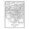 SONG Stampa su Tela Mappa della Città, San Jose Costa Rica Mappa della Città Pittura Nero Bianco Immagine Senza Cornice, Dipinti Murali con Poster Artistici per Soggiorno E Camera da Letto,40 * 50cm