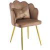 IlGruppone Poltrona Conchiglia in Velluto, Sedia Imbottita per Camera da Letto e Salotto, Poltroncina Design Moderno con Cuscino e Gambe in Acciaio (Tortora)