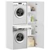 SoBuy Mobile Lavatrice Asciugatrice Impilabile Armadio Bagno 110x60x186 cm | Mobile Coprilavatrice Armadio Lavatrice con Ripiano Estraibile e Colonna Porta Oggetti per Bagno e Lavanderia Bianco BZR231-W