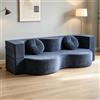 Whsmke Divano Letto In Tessuto Compresso, Divano Letto Pieghevole 2 In 1 Per Soggiorno, Camera Da Letto, Ufficio, Doppi Posti, Comodo Divano Salvaspazio(Blu,150cm*100cm)