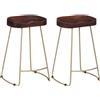 TEKGHUT Gavin - Sgabello da bar, in legno massiccio di mango, 2 pezzi | Design retrò, fatto a mano, stabile fino a 110 kg, stile industriale con struttura in ferro