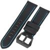 ROUREOX Cinturino di Orologio Bracciale di Orologio Nylon e Pelle Vera Cerniera in Metallo Motivo Fibra di Carbonio di Ricambio per PANERAI Luminor Due PAM01661