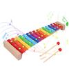 Vexnaro Xilofono in Legno, Strumento Musicale a Percussione con 2 Bacchette, Metallofono a 15 Note Colorate per Educazione Musicale, Scuola, Attività Ritmiche, Studenti e Principianti (15 chiavi)