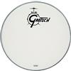 Gretsch Pelle per batteria - Pelle Risonanza Grancassa - Ambassador - bianco rivestito - white coated - 24 - Logo centrato - GRDHCW24