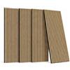 Paluplus Set 4 Pannelli Fonoassorbenti con Doghe Effetto Legno, Misura 120x60 cm - 2,88 ㎡, Pannello 3D Spessore da 2,1 cm, Rivestimento Acustico Decorativo per Pareti e Soffitti -4540M -22 (Beige)