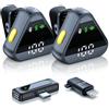 Ykall Microfono Cravatta Wireless IPhone/Android, Doppio Microfono DSP Antibruit | Plug & Play, Riduzione Rumore, Portata 30 m, Autonomia 10 h, 3 Modalità Audio, Mini Micro Compatibile IPhone/Android/PC