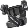 HOLLYLAND LARK A1 Duo - Microfono wireless con ricevitore USB-C + custodia di ricarica, colore: Grigio siderale