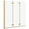 vidaXL Box Doccia Pieghevole Oro 130 x 138 cm Vetro ESG e Alluminio