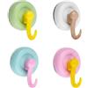 Zimoer 4 Pezzi Ganci A Ventosa Colorati Dopamine,Ganci Ventose Sottovuoto Potenti, Resistenti 3-5kg,Ganci Multifunzionali Per Bagno E Cucina,Senza Fori,Appendi Accappatoio Bagno