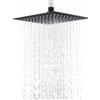 OFFO Soffione Doccia Fisso Anticalcare Quadrato 30 cm Inox 304, Nero | Soffione Doccia Grande con Ugelli TPR, Soffione per Doccia a Pioggia, Rotazione 360°, Getto Ampio Uniforme, Facile da Pulire