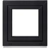 Framex Finestra per seminterrato in plastica, interno bianco/esterno antracite, larghezza x altezza 60 x 60 cm (600 x 600 mm), 3 scomparti (32 mm), ribaltabile e girevole, DIN destra