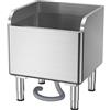 woshapce Lavello per pavimenti in acciaio inox, autoportante, con deflettore alto paraspruzzi, scarico filtro staccabile, piedini regolabili 45 x 41 x 55 cm (1)