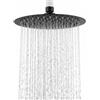 OFFO Soffione Doccia Fisso Anticalcare Rotondo 20 cm Inox 304, Nero | Soffione Doccia Grande con Ugelli TPR, Soffione per Doccia a Pioggia, Rotazione 360°, Getto Ampio Uniforme, Facile da Pulire
