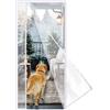 Risareyi Magnetica Tenda Termica Isolante Freddo e Caldo per Porte Finestre | 140x180cm, Bianco, Apertura Laterale, Trasparente EVA, Copertura Porta da Interno Esterno, Impermeabile, Chiusura Automatica