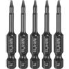 QUARKZMAN 5Pz T6 Inserti per Avvitatore Torx Sicurezza 1/4 Gambo Esagonale 2 (50mm) Lunga Magnetica Antimanomissione Chiavi Set Cacciaviti a Stella 6 Punte in Acciaio S3 Utensili Elettrici