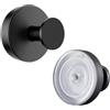 WUHANDAT Receau Ganci a Ventosa 2 Pezzi,Ventose Con Gancio(nero) | Adatto per Bagno,Cucina,Camera da Letto,Porte e Finestre,Cabina Armadio,Ingresso,Scuola,Ufficio,Armadio