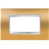 Gewiss GW16204MO Chorus Lux Placca, 4 Posti, Oro