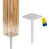 GRUNDLINE DMX, supporto per pali, 100 x 100 cm, ancoraggio per cemento, set da 4 | Supporto per pali da cemento con piastra, base di supporto per pali di recinzione, pali in legno, ancoraggio, terrazza