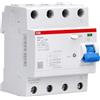 ABB F204 B-25/0.3 - Interruttore di protezione FI tipo B - RCD a 4 poli, 25 A, 300 mA, 10 kA, 4TE, sensibile alla corrente continua, per impianti fotovoltaici e convertitori di frequenza