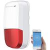 VisorTech Sirena WiFi da esterno con lampeggiante, 95 dB, IP54, compatibile ELESION