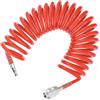 XBAIPIN Tubo Spirale Aria Compressa 5 Metri 12x8 mm PU Antigroviglio Alta Pressione | Resistente all'Usura e all'Olio, con Raccordo Rapido 1/4 e Attacco Filettato, per Compressore, Officina e Garage (Arancione)