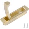 UFURMATE Maniglia per porta con montaggio a filo, colore: oro spazzolato | Hardware nascosto della maniglia ondulata nascosta del dito del portello scorrevole in lega di zinco per la tasca