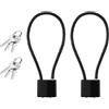 HIKPACKER 2 Pezzi Lucchetto Corda con Chiavi Universale, Lucchetti in Corda D'acciaio | con Chiavi, Lucchetti Lunghi a Gancio per Valigia, per Valigia, Armadietti, Biciclette, Cancello, Garage (Nero)