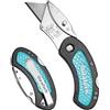 DURATECH Coltello Tascabile Ovale, Coltello a Serramanico con Lama | a Sostituzione Rapida e Blocco di Sicurezza, Coltello Universale per Tappeti, Pelle, PVC, Compatto con Clip da Cintura.