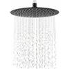 OFFO Soffione Doccia Fisso Anticalcare Rotondo 30 cm Inox 304, Nero | Soffione Doccia Grande con Ugelli TPR, Soffione per Doccia a Pioggia, Rotazione 360°, Getto Ampio Uniforme, Facile da Pulire