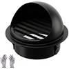 Generico 100mm Griglia Areazione Tonda Nera, Acciaio Inox 304 Copertura Sfiato per Tubo Cappa Cucina, Rete Anti Insetti Esterna, Protezione Parete e Ventilazione Antimuffa Bagno(120mm/4.7in)