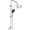 JOHO Colonna Doccia Acciaio INOX senza Miscelatore, soffione XL 25 cm | Asta Doccia Saliscendi con Soffione e Doccetta, Set Doccia a Pioggia regolabile in altezza da 74 a 114 cm Cromo