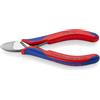 KNIPEX Tronchese laterale per elettronica con cerniera passante, 77 02 130 | con impugnature multicomponente 130 mm