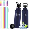 Grsta Borraccia Termica, 500ml, Borraccia con Cannuccia, Senza BPA, per Ufficio | Borraccia Bambini, Senza Perdite, Acciaio Inossidabile 18/8, Mantiene Caldo per 12 Ore/ Freddo 24 Ore, Borraccia per Pilates