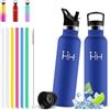 Grsta Borraccia Termica, 500ml, Borraccia con Cannuccia, Senza BPA, per Bambini | Borraccia Bambini, Senza Perdite, Acciaio Inossidabile 18/8, Mantiene Caldo per 12 Ore/ Freddo 24 Ore, Borraccia per Scuole
