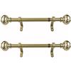 Decopolitan, Coppia di aste per tenda con pomello da avvitare da 2,5 cm, estensibile da 30,5 a 51 cm, oro chiaro