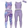 Essenclo Girls Athletic Leggings Yoga Pants w/Sleeveless Crop Tank Tops for Kids Workout Cheer Dance Run Sizes 3-16, 5pc Set