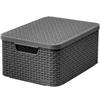 CURVER Cestino STYLE M con coperchio grigio scuro