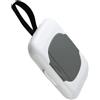 Pchnfei 1 porta salviettine da viaggio, riutilizzabile, contenitore per salviettine umidificate, dispenser da appendere al passeggino, ricaricabile, custodia sicura per riporre salviette umide (grigio)