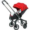 GLOKID Passeggino Trio 4 in 1 Multifunzione，con Doppia Modalità Push Reversibile，Carrozzina per Neonati in Pieghevole，dalla Nascita a 22 kg（rosso）