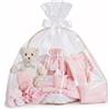 BebeDeParis Cesto Regalo Bambino in Scatola Classic Completo con l'orso | Regalo Personalizzato per la Nascita | Presentato in Una Scatola Molto Elegante | Taglia 3/6 Mesi (Rosa) | BebeDeParis