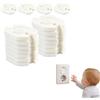 Molythrix 18 copripresa per bambini, bianco opaco, protezione presa elettrica tipo E/F, adesivo 3M installazione senza viti, sicurezza per bambini e animali domestici
